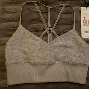 ALO Yoga Lavish Bra Light Heather Gray Strappy Lavish Bralette XS